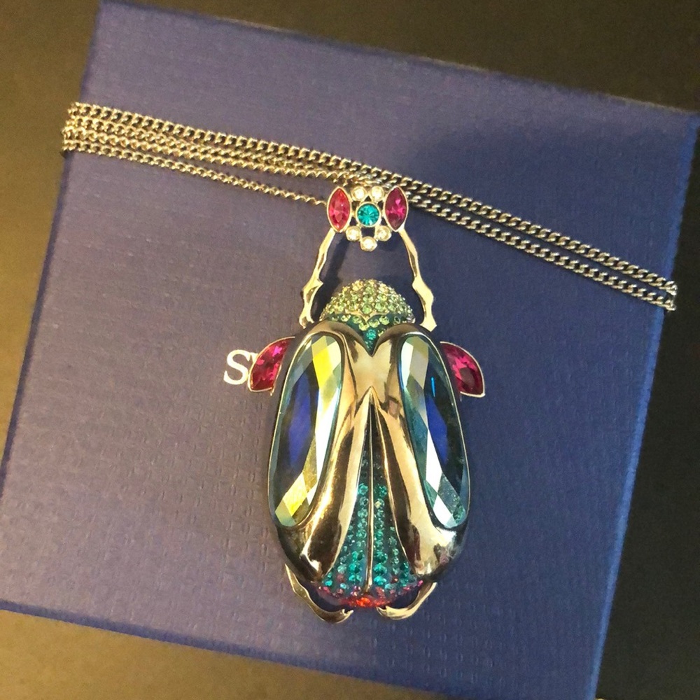 Swarovski beetle necklace